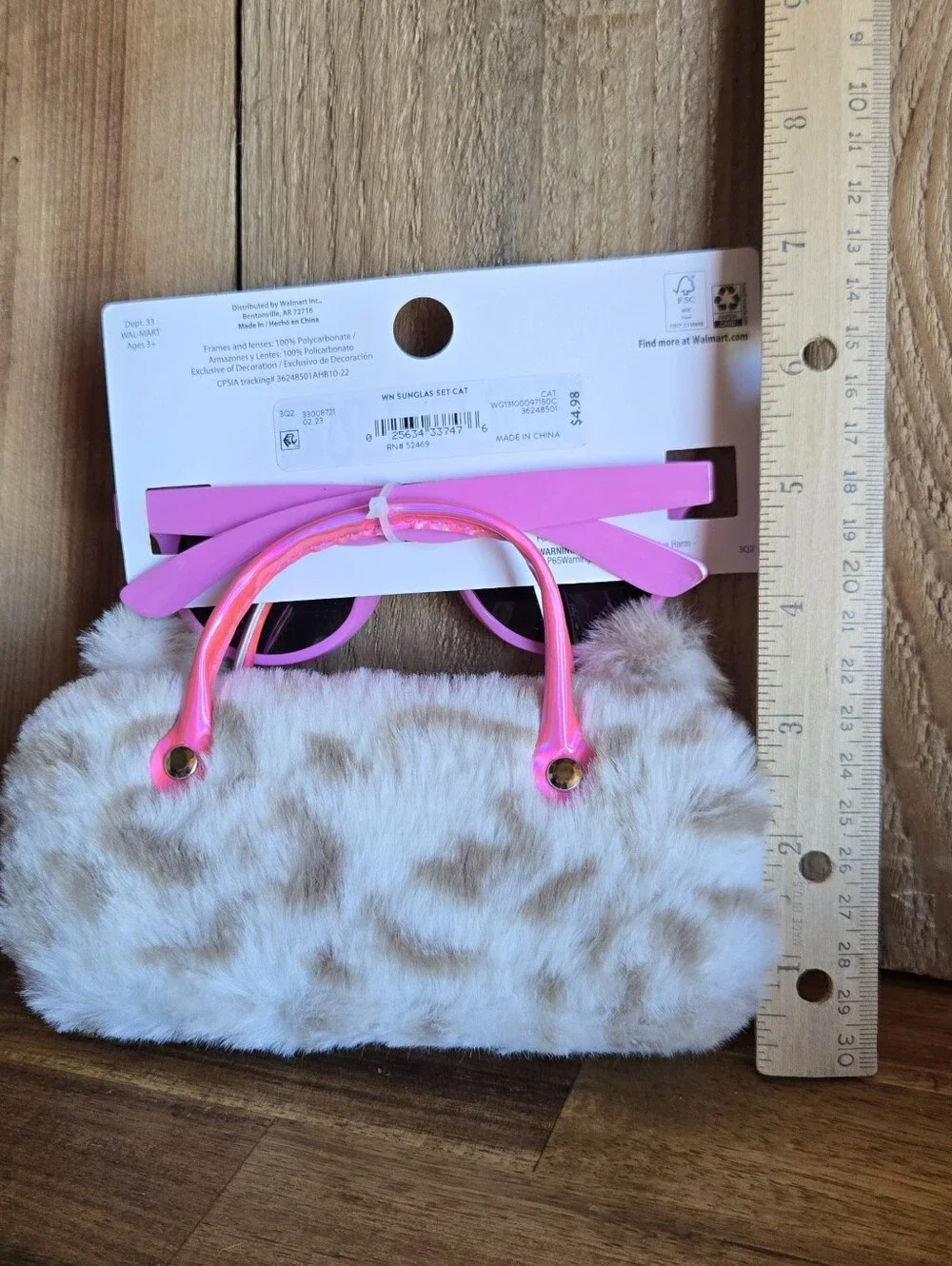 wonder nation Pink Leopard Kids Sunglasses with Plush Cat Case